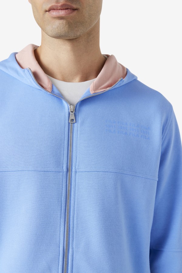 Fila Kayra Full Zip Hoodie Cornflower Blue/Coral Cloud
