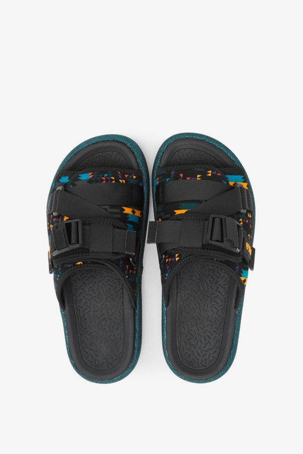 Black/June Bug/Saffron Fila Men\'s Atlas Slide