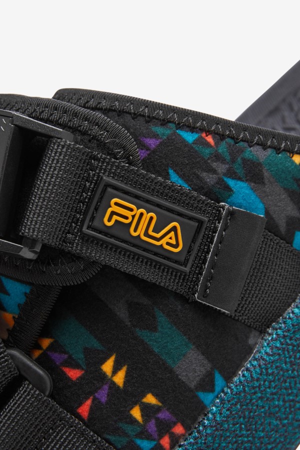 Black/June Bug/Saffron Fila Men\'s Atlas Slide
