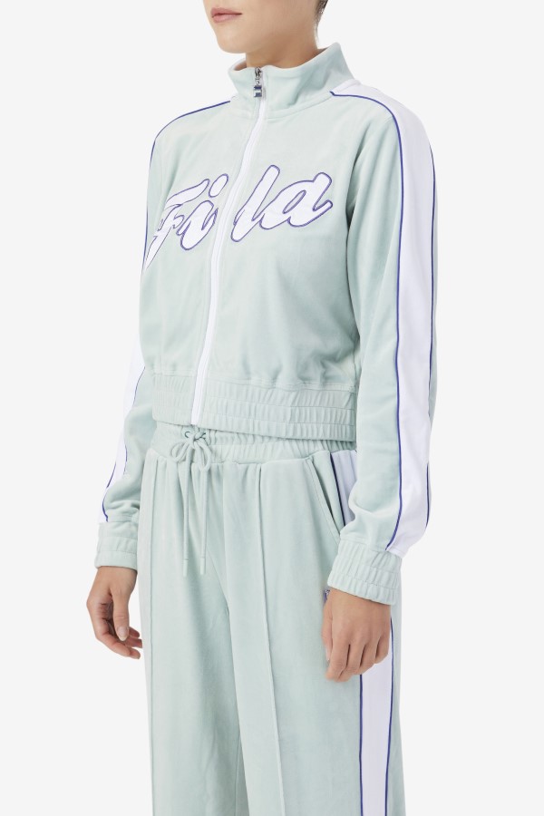 Ether/White/Blue Fila Valery Velour Jacket