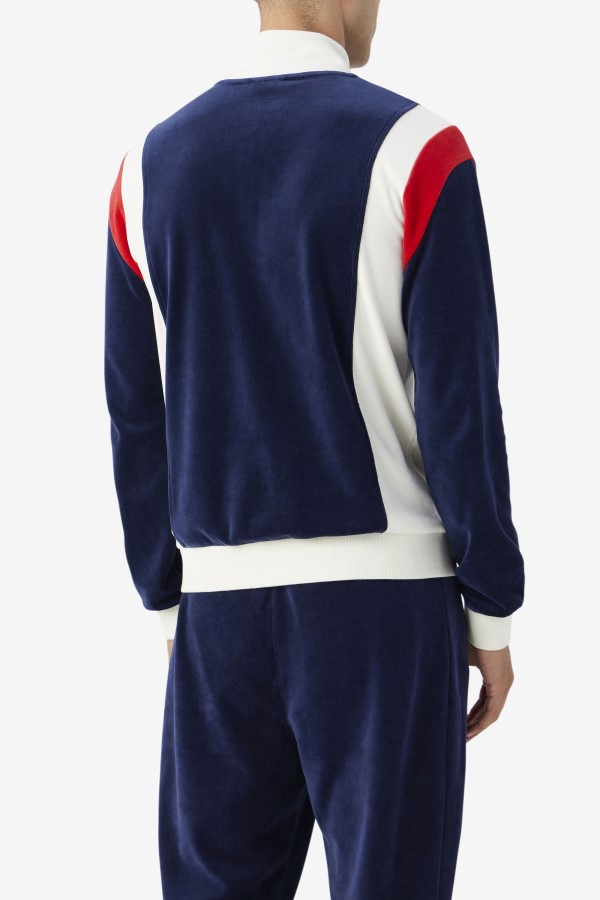 Navy/Egret/Red Floyd Velour Jacket Fila