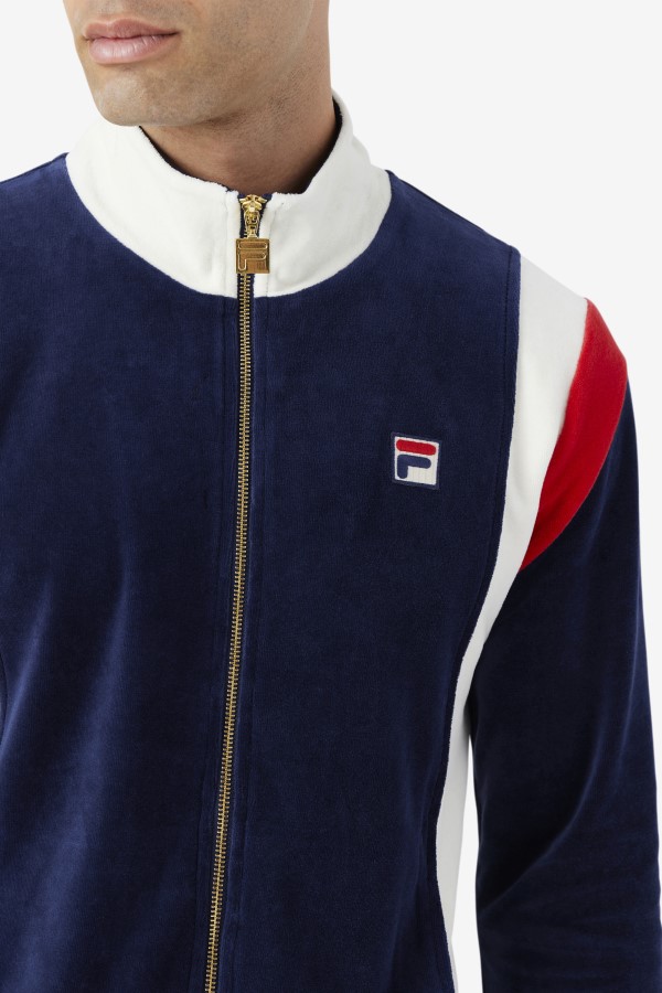 Navy/Egret/Red Floyd Velour Jacket Fila