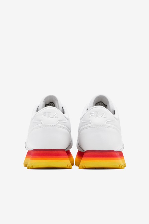 Women\'s Orbit Stripe White/Rhubarb/Lemon Fila