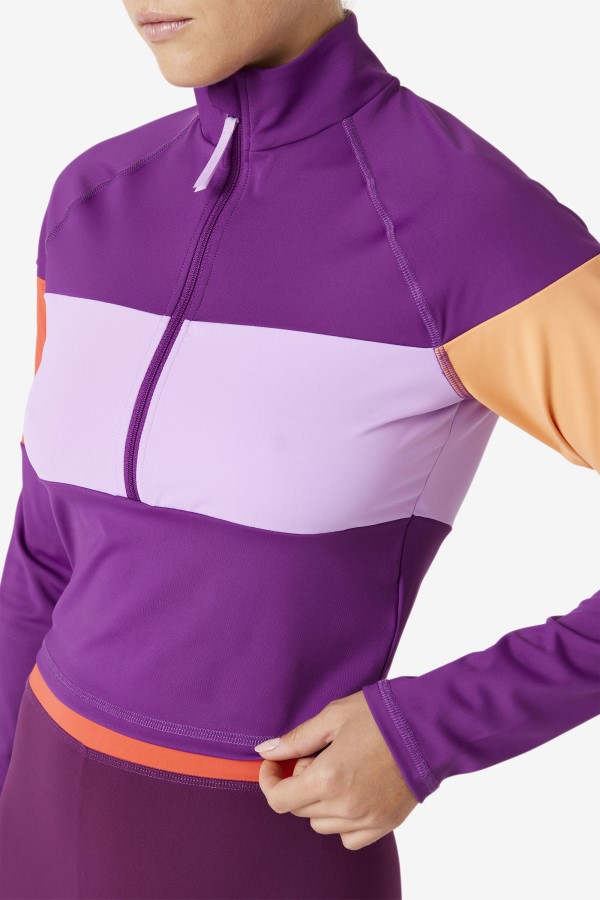 Fila Jaida Based Layer Half Zip Charisma/Crocus Petal/Cayenne