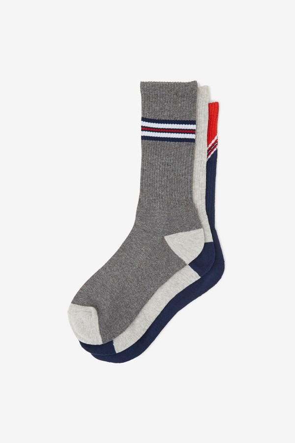 Fila Men\'s Chevron Crew Sock 3-Pack Navy