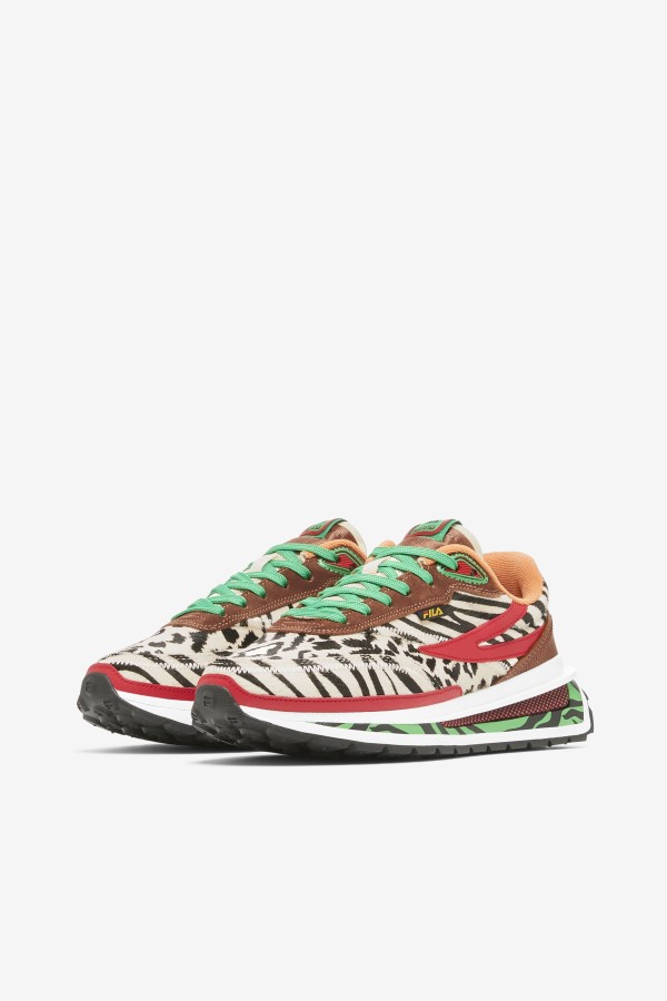 Sequoia/Red/Seedpearl Fila Women\'s Renno Zero Animal