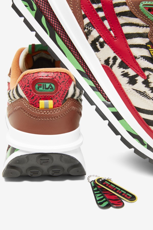 Sequoia/Red/Seedpearl Fila Women\'s Renno Zero Animal