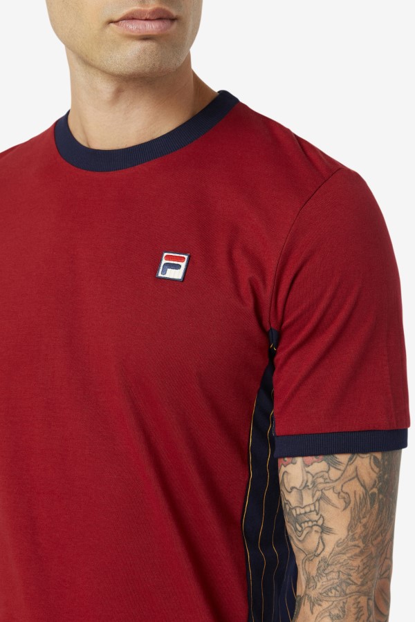 Rhubarb/Peacoat/Golden Glow Warner Tee Fila