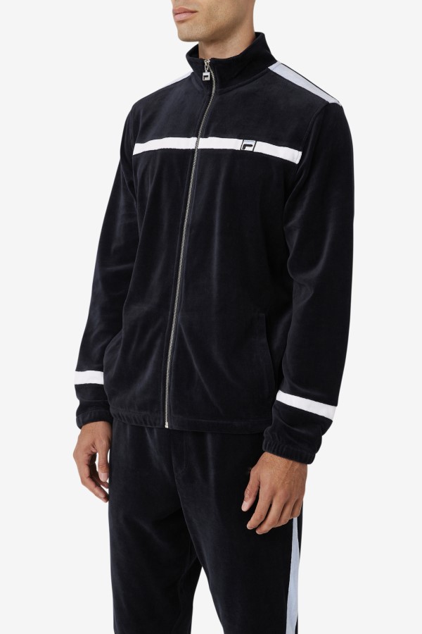 Black/White/Skyway Ravid Velour Jacket Fila