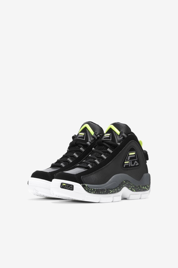 Black/Sunny Lime/Castlerock Little Kids\' Grant Hill 2 Fila