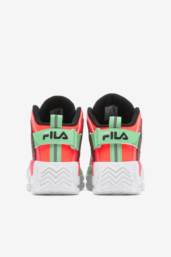 Big Kids\' Grant Hill 2 Fila Black/Fiery Coral/Green Ash