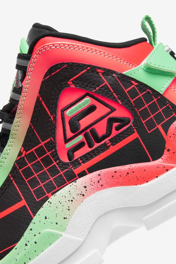Big Kids\' Grant Hill 2 Fila Black/Fiery Coral/Green Ash