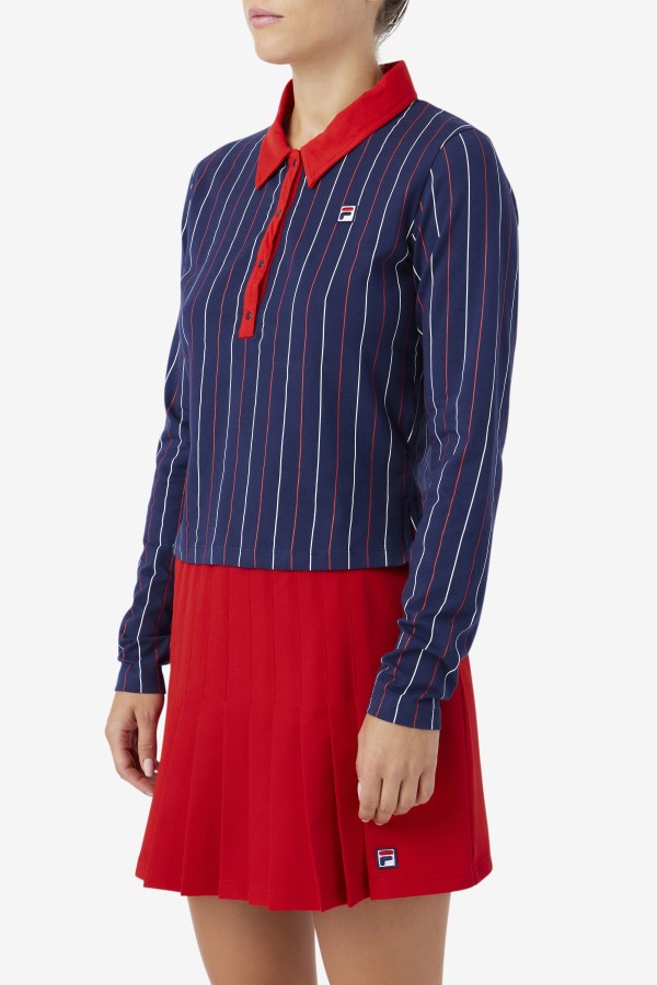 Jada Long Sleeve Polo Navy/Red/White Fila