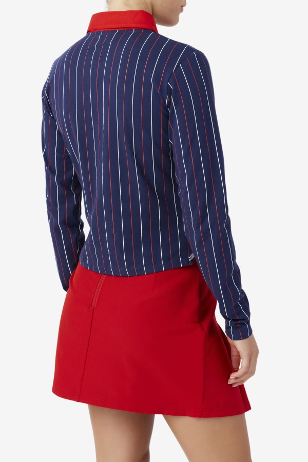 Jada Long Sleeve Polo Navy/Red/White Fila