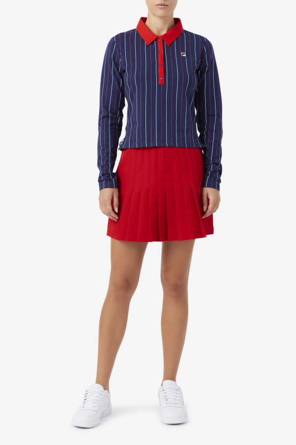 Jada Long Sleeve Polo Navy/Red/White Fila