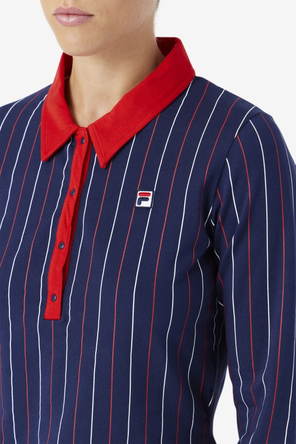 Jada Long Sleeve Polo Navy/Red/White Fila