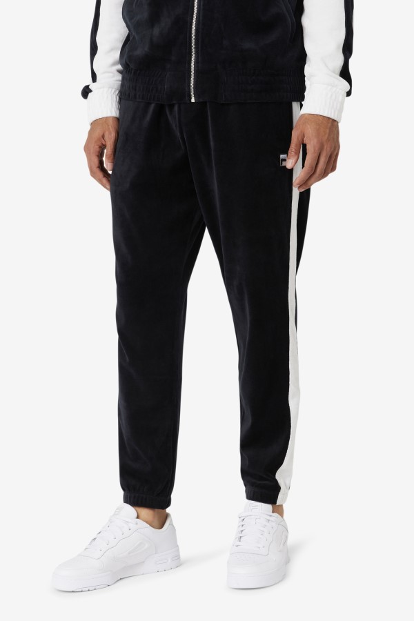 Black/White/Skyway Fila Brice Velour Pant