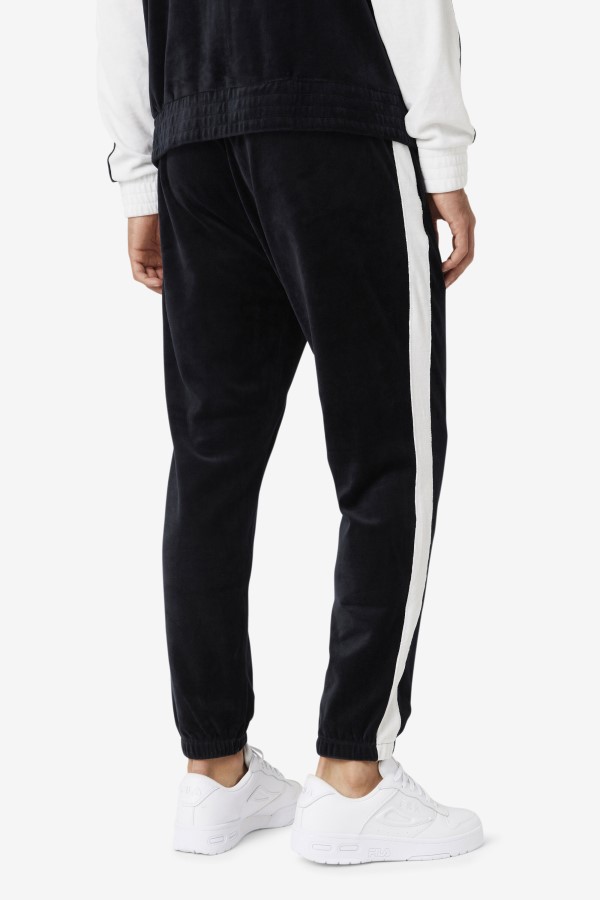 Black/White/Skyway Fila Brice Velour Pant