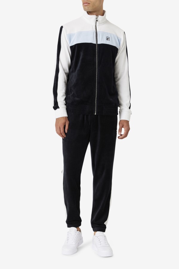 Black/White/Skyway Fila Brice Velour Pant
