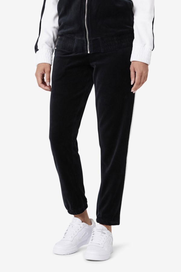 Black/White/Skyway Fila Brice Velour Pant