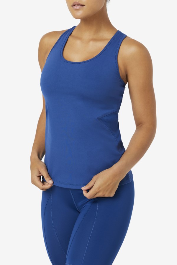 Uplift Open Racerback Tank Top Fila Navy Peony/Black