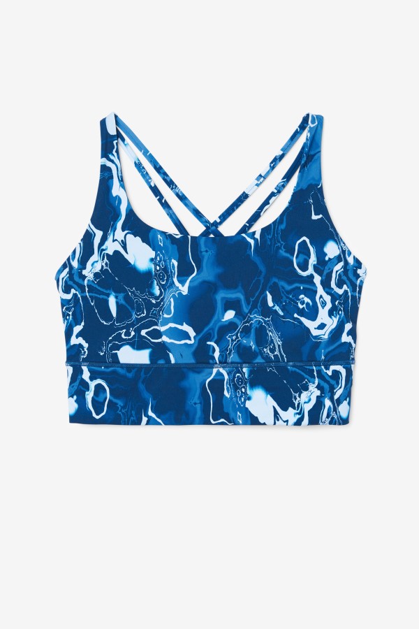 Fila Uplift Cross Back Bra Top Navy Marble