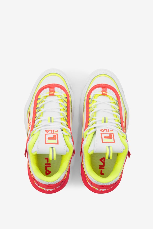 Big Kids\' Disruptor 2 Exp Fila White/Fiery Coral/Yellow