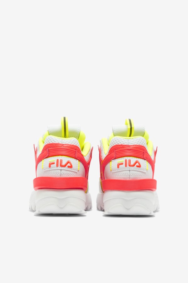 Big Kids\' Disruptor 2 Exp Fila White/Fiery Coral/Yellow