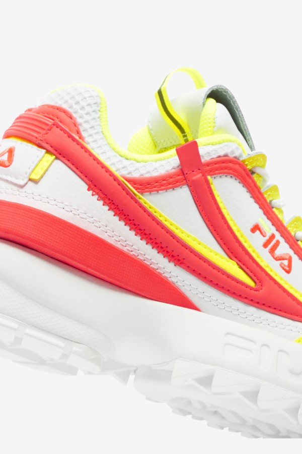 Big Kids\' Disruptor 2 Exp Fila White/Fiery Coral/Yellow