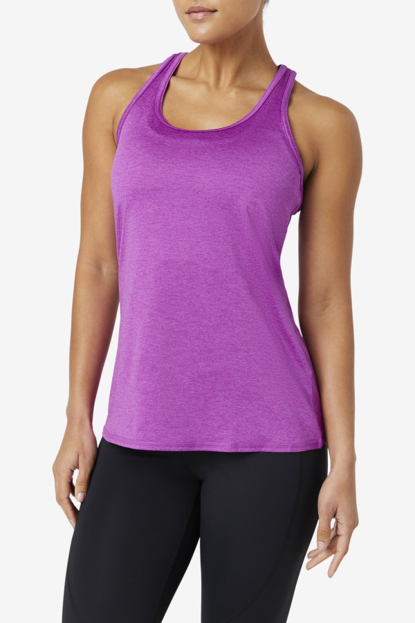Pickleball Racerback Tank Purple Cactus Heather Fila