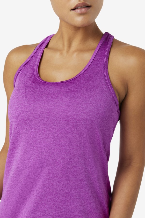Pickleball Racerback Tank Purple Cactus Heather Fila