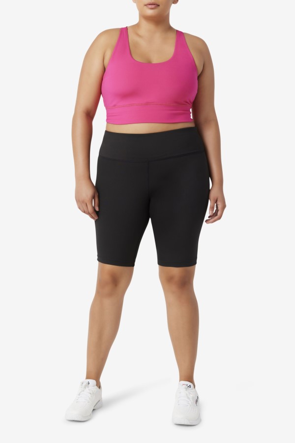 Bright Pink Fila Uplift Cross Back Bra Top