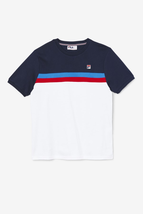 White/Navy/Strong Blue/Red Exempt Crew Fila