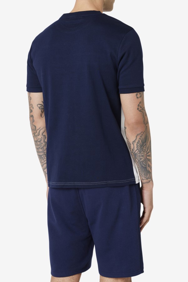 White/Navy/Strong Blue/Red Exempt Crew Fila