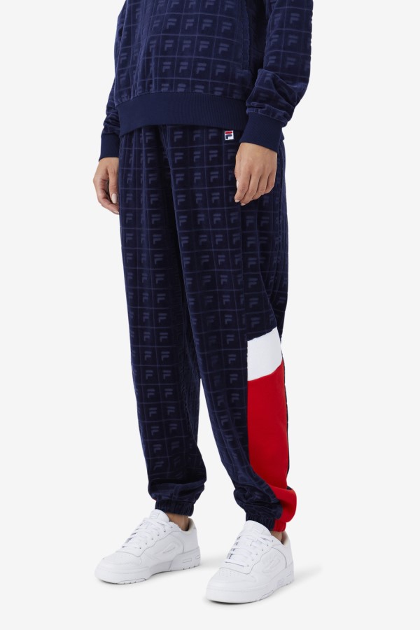 Navy/Red/White Helen Velour Jogger Fila