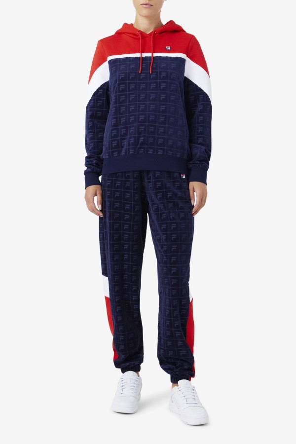 Navy/Red/White Helen Velour Jogger Fila