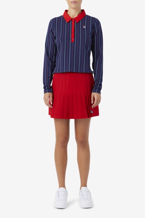 Red Amy Pleated Skirt Fila