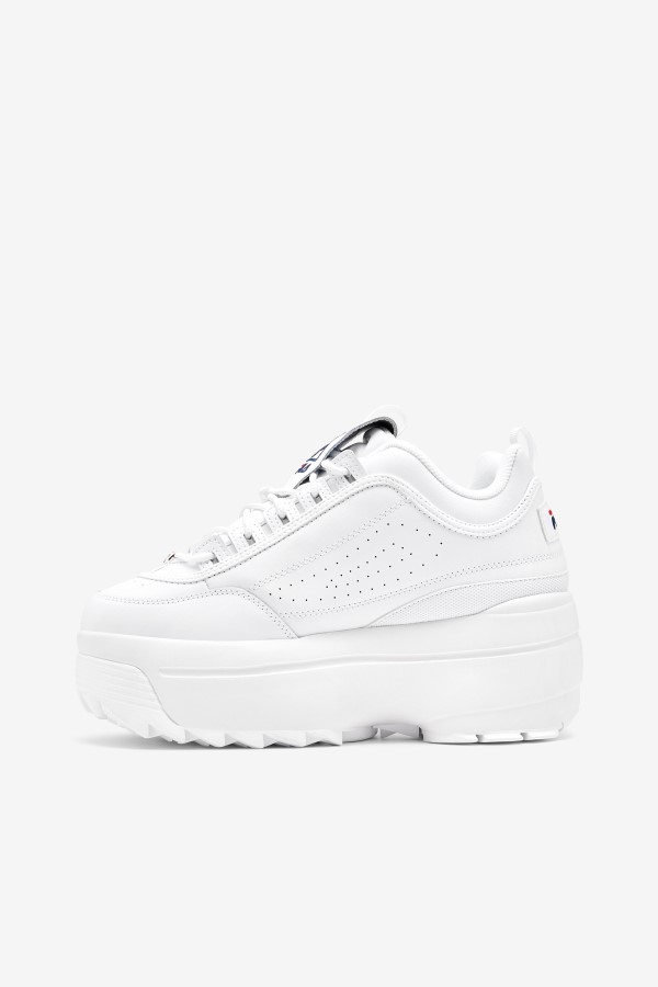 White/Navy/Red Fila Women\'s Disruptor 2 Wedge