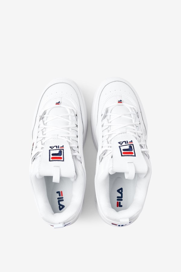 White/Navy/Red Fila Women\'s Disruptor 2 Wedge