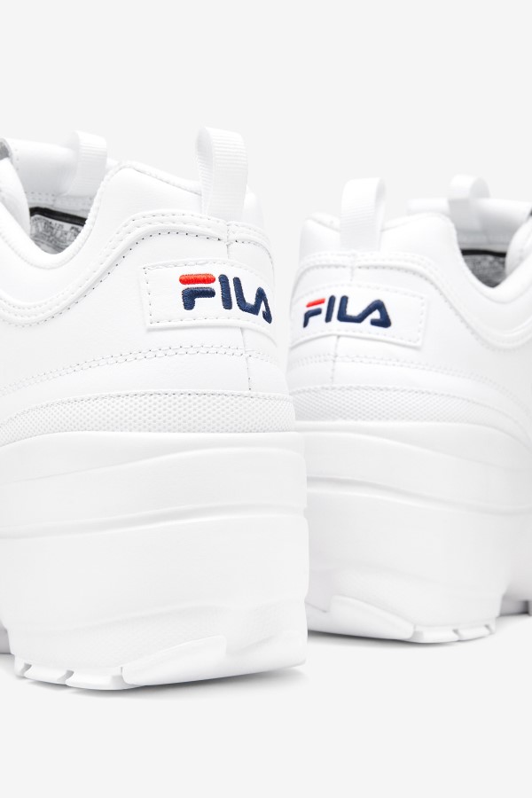 White/Navy/Red Fila Women\'s Disruptor 2 Wedge
