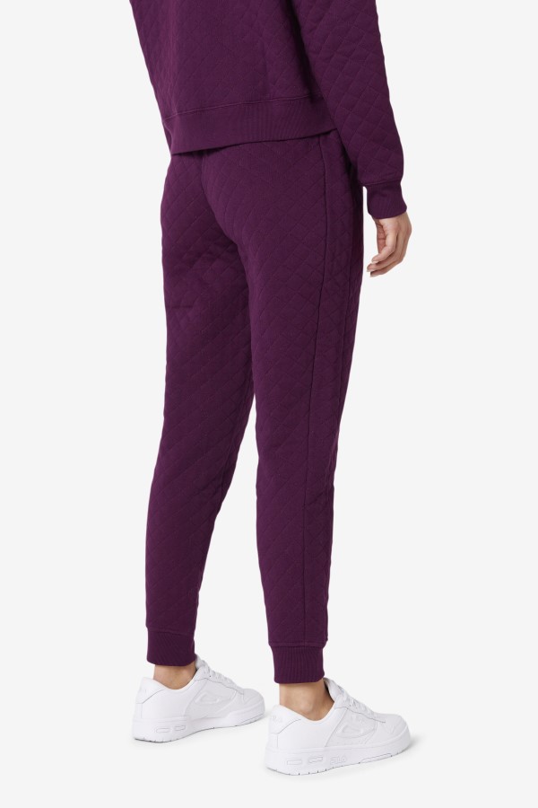 Finley High Rise Quilted Jogger Pickled Beet/Crocus Petal Fila