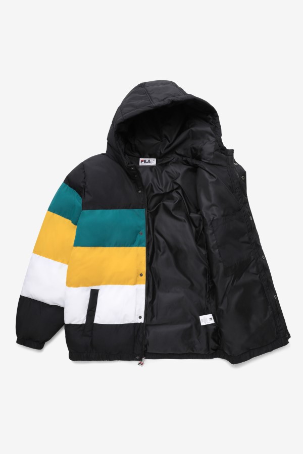 Black/Harbour Blue/Gold Fila giovanni puffa jacket