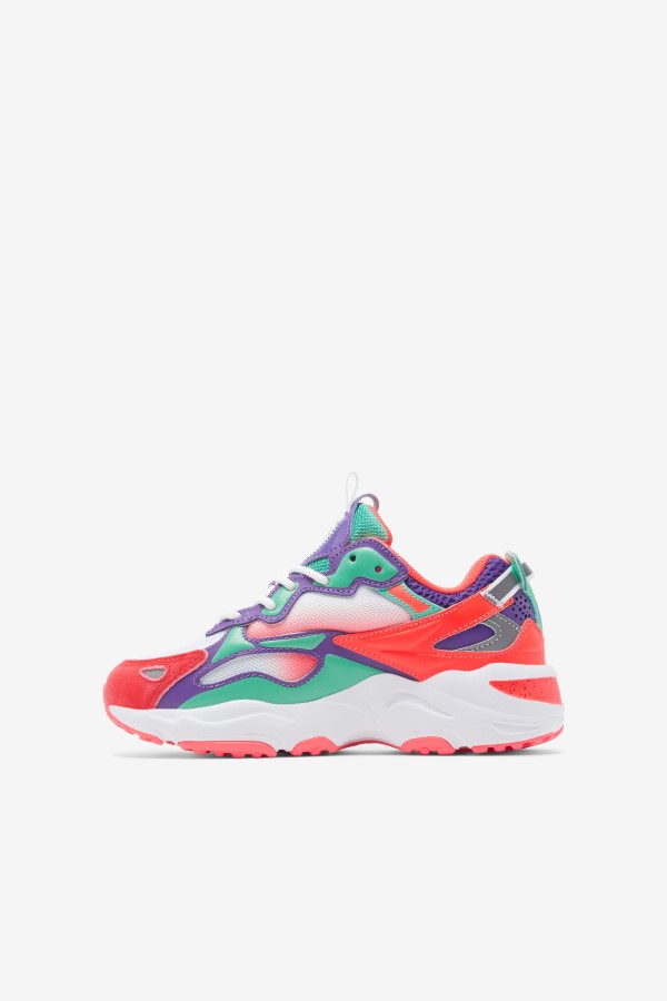 Fila Little Kids\' Ray Tracer Apex White/Fiery Coral/Purple