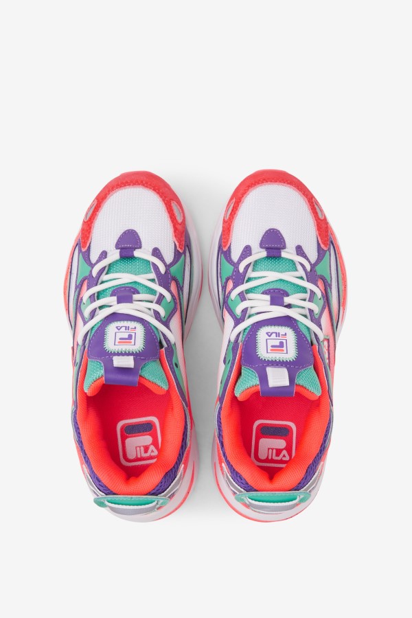 Fila Little Kids\' Ray Tracer Apex White/Fiery Coral/Purple
