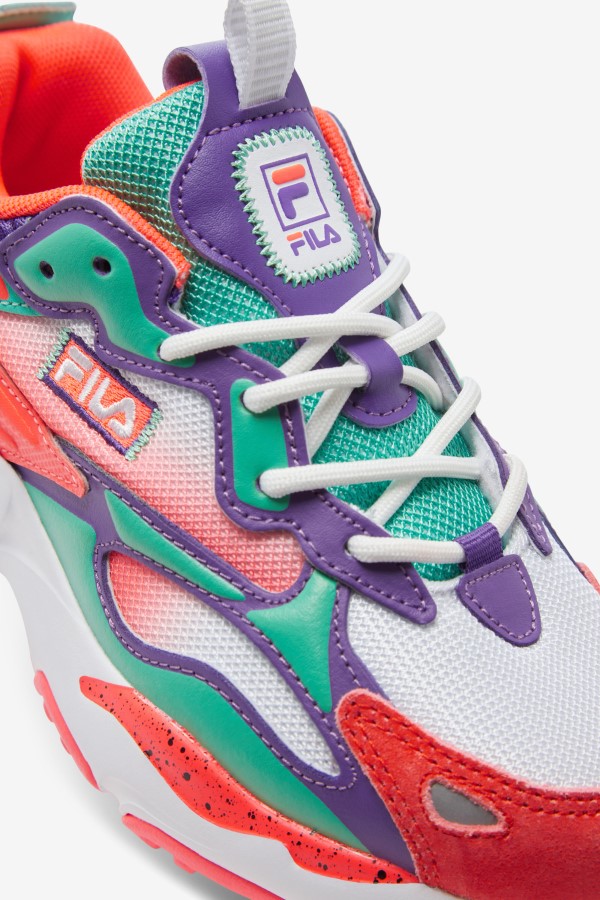 Fila Little Kids\' Ray Tracer Apex White/Fiery Coral/Purple