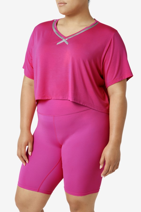 Fi-Lux Hi-Low Crop Top Fila Bright Pink
