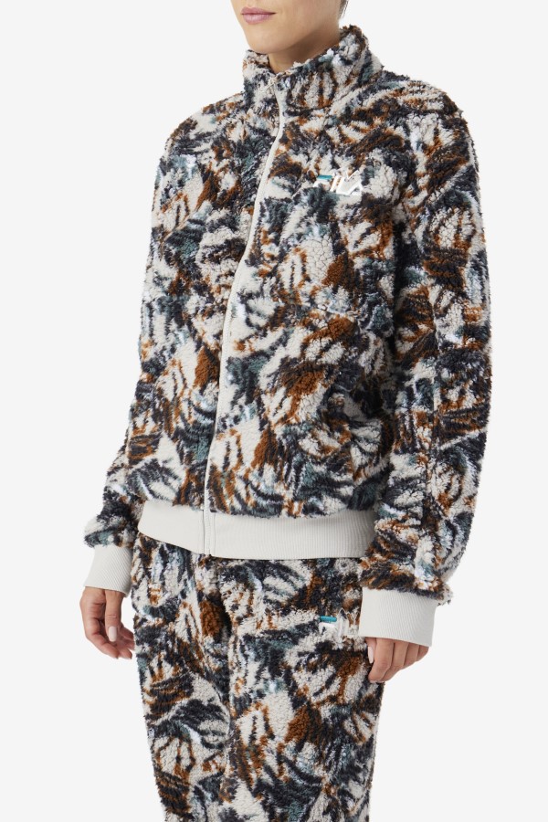 Fila Drewe Sherpa Jacket Egret/Stormy/Deep Lake Print