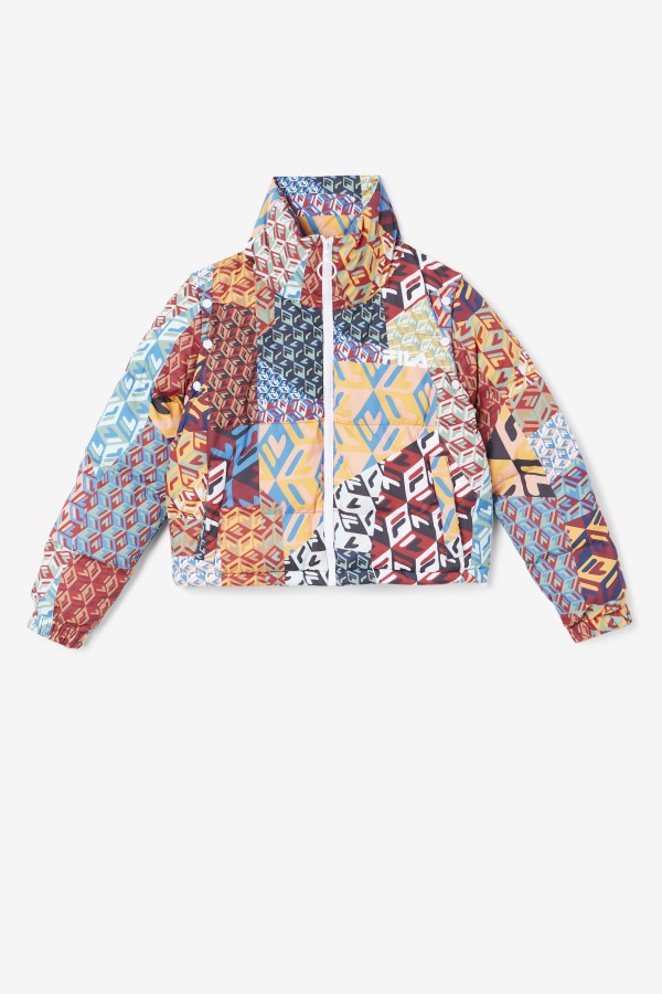 Marina Snapoff Sleeve Puffer Fila Ocean/Yellow/White