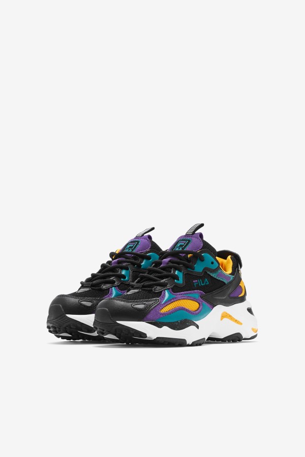 Black/Purple/White Little Kids\' Ray tracer Apex Fila