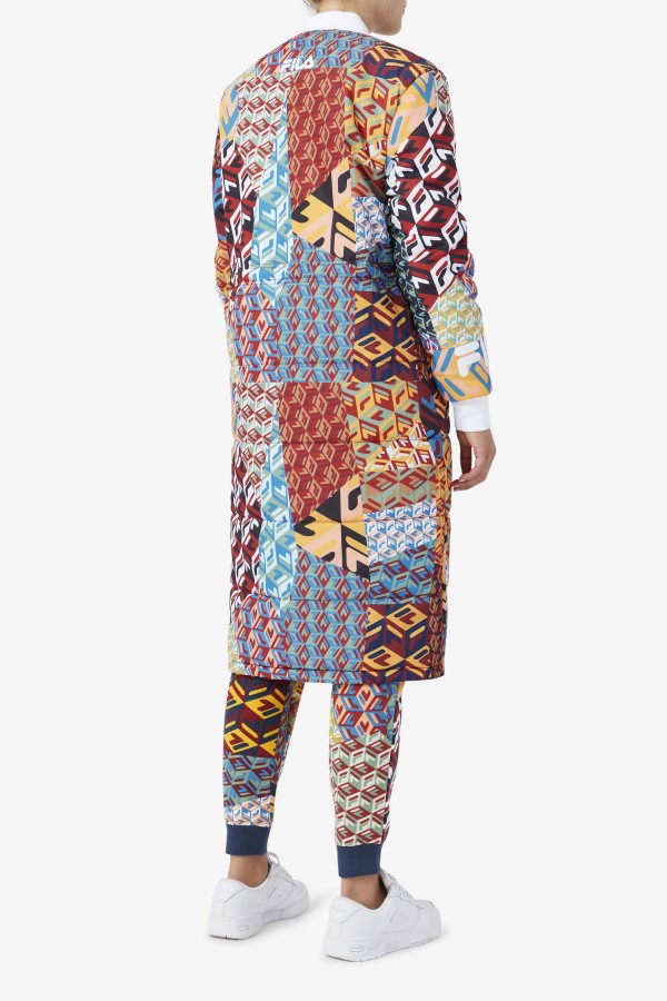 Ocean/Yellow/White Fila Joanna Allover Print Coat
